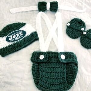 Crochet Baby Boy New York Jets Football Inspired Outfit Photo Prop